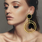 Fashion Show Alloy Golden Round Drop Dangle Earrings for Women Jewelry Baroque Style Party Dress Statement Earrings Accessories
