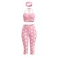 Chic Hottie Polka Dot Print 3-Piece Set Women Elasticity Headband+Halter Folds Vest+Simple Short Fashion Sexy Streetwear