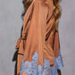 Women's Satin Lace Trim Dress Elegant Contrast Color Long Sleeve V Neck Mini Dress for Daily Nightgown Sleep Robe