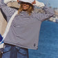 Y2K Women Mock Neck Striped Long Sleeve Top Raglan Oversized T Shirt Casual Outdoor Workout Sportswear with Side Slit