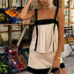 Y2K Lace Trim Satin Pajama Set For Women Spaghetti Strap Peplum Cami Top And High Waist Mini Skirt Two Piece Sleepwear