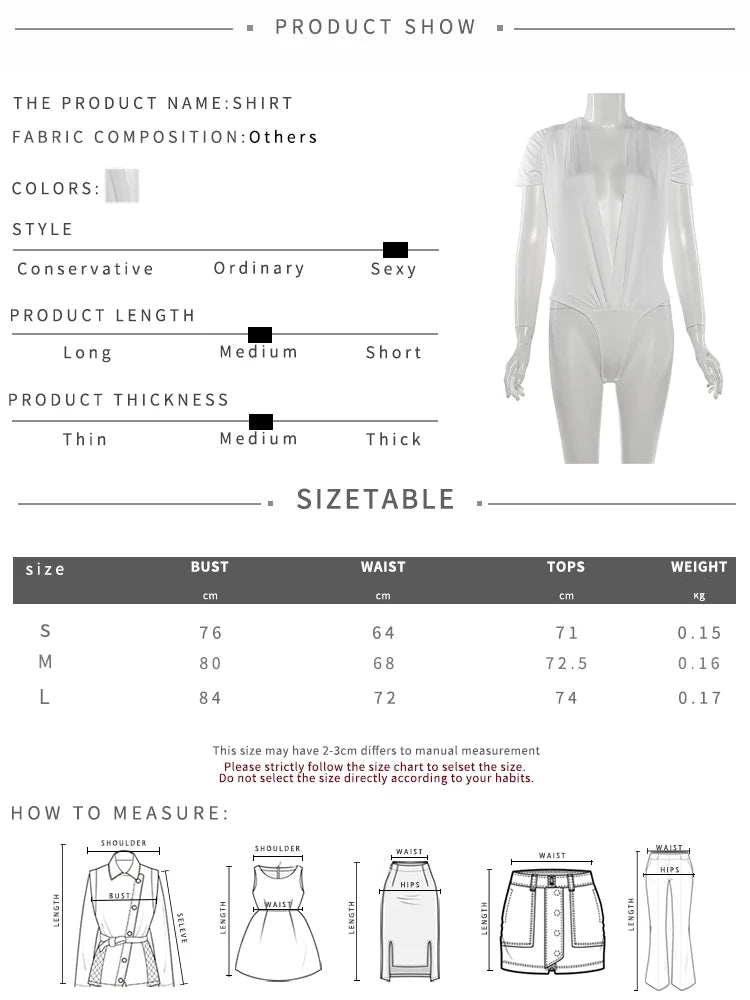 Sexy Wild Bodysuits Woman Summer Trend Deep V-Neck Mini Sleeve Skinny Stretch Hot Girls Hip-Hod Style Classic Tops