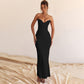 Deep V Corset Tube Top Slit Long Maxi Dress Going Out Evening Party Dress Women Elegant Luxury
