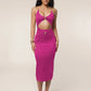 Hardwear Detail Hollow Out Backless Halter Long Dresses for Woman Clothing Sexy Black Dress Club Outfits