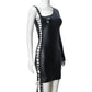 Y2K Gothic One Shoulder Single Sleeve Faux Leather Dress Side Lace Up Cutout Ruched Bodycon Mini Dress Party Clubwear