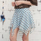 Polka Dot Irregular Hem Skirt, High-Waisted Flowy A-Line Mini Skirt