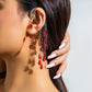 1PC Goth Red Bead Crystal Ear Cuff Earring for Women Trendy Vintage No Piercing Tassel Clip Earring Halloween Party Jewelry Gift
