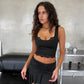 Lace Trim Sleeveless Backless Tank Tops White Black Fashion 2026 Summer Crop Tops for Woman Clothes