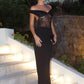 Off-shoulder Strapless Sexy Maxi Dress Women Elegant Lace See Through Sleeveless Backless Bodycon Club Party Dress