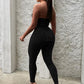 Ribbed Casual Women Tracksuit 2 Piece Set Summer Irregular Camisole+Leggings Solid Skinny Stretch Streetwear Outfits