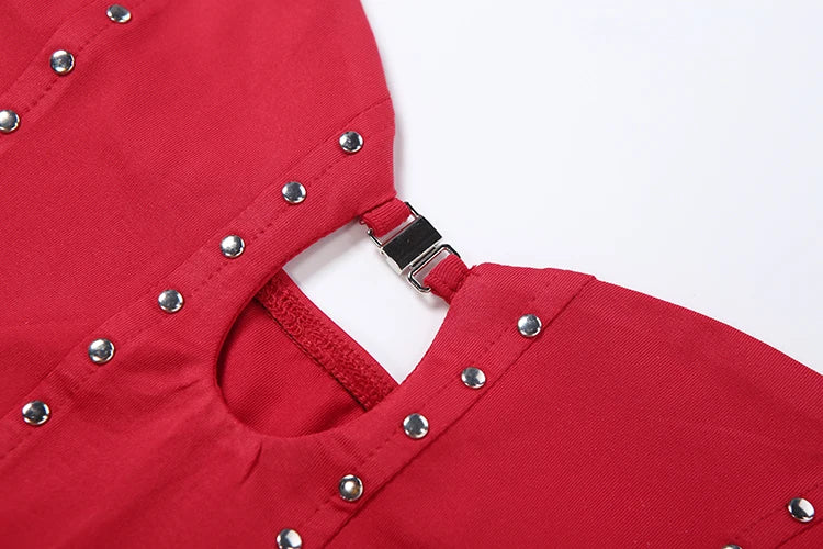 Party Coquette Tank Top Women Hollow Rivet Classic Trend Sleeveless Stretch Skinny Midnight Sexy Christmas Club Vests