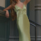 Women Spaghetti Strap Sexy Maxi Dress Lace V Neck Cutout Backless Mermaid Formal Evening Wedding Guest Party Dress
