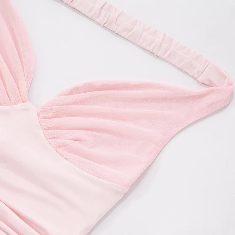 Sexy Off Shoulder Backless Long Maxi Dresses Wedding Guest Party Pink Dress Woman Elegant Evening Gown