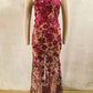 Women Strapless 3D Floral Lace Mermaid Sexy Maxi Dress Sheer Mesh Bodycon Long Dress Wedding Guest Evening Party Gown