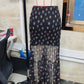 Coquette Star Print Maxi Skirt Women High Waist Smocked Tiered Ruffle Hem Semi Sheer Y2K Aesthetic Casual Streetwear