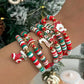 6Pcs/Set Christmas Bracelet for Women Santa Claus Elk Christmas Tree Socks Pendant Bracelet Adjustable Rope Chain Bangle