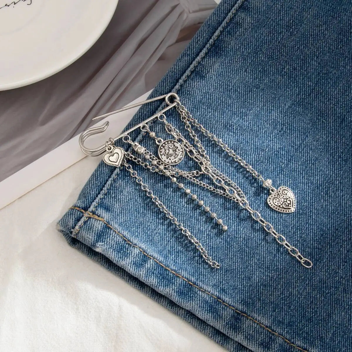 Women's Love Heart Tassels Pendant Fashion Anklet Simple Summer Foot Brooch Jewelry Accessory