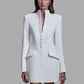 Long Sleeve Single-breasted Sexy Mini Blazer Dress Women Turtleneck Two Pocket Club Party Blazers Dress Office Lady