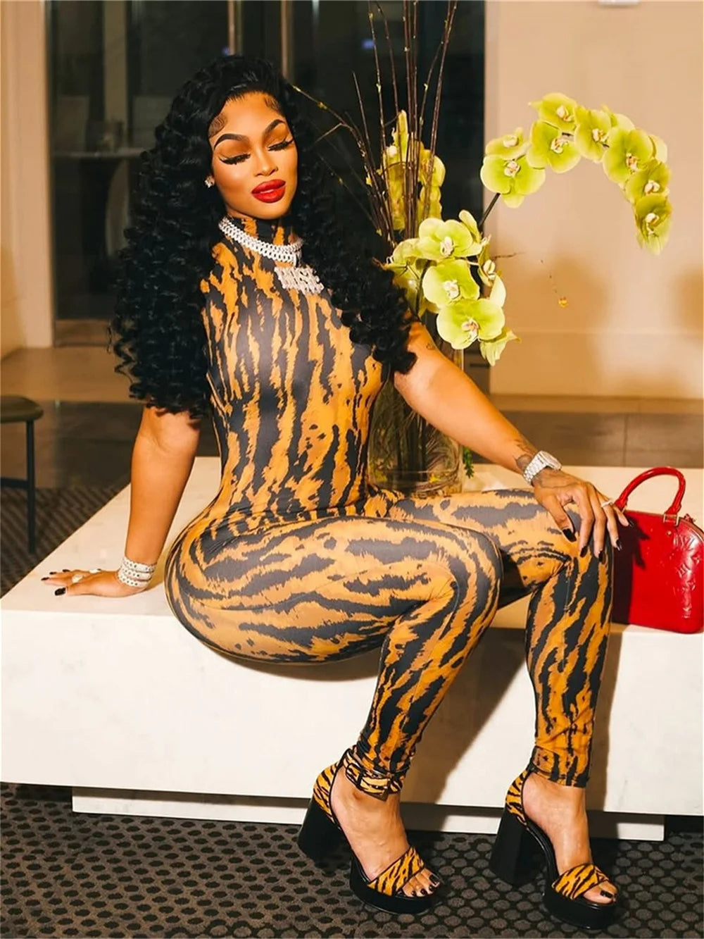 Sexy Stripe Print Jumpsuit Women Backless Activity Short Sleeve Hipster Stretch Skinny Midnight Workout Slim Overalls