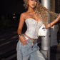 Sexy Corset Tops Women Single-Breasted Concealed Buckle Low-Neck Sleeveless Backless Street Hottie Summer Trend Vest
