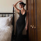 Floral Lace Trim Deep V Neck Backless Long Maxi Dress Sexy Elegant Black Evening Dresses Woman 2026
