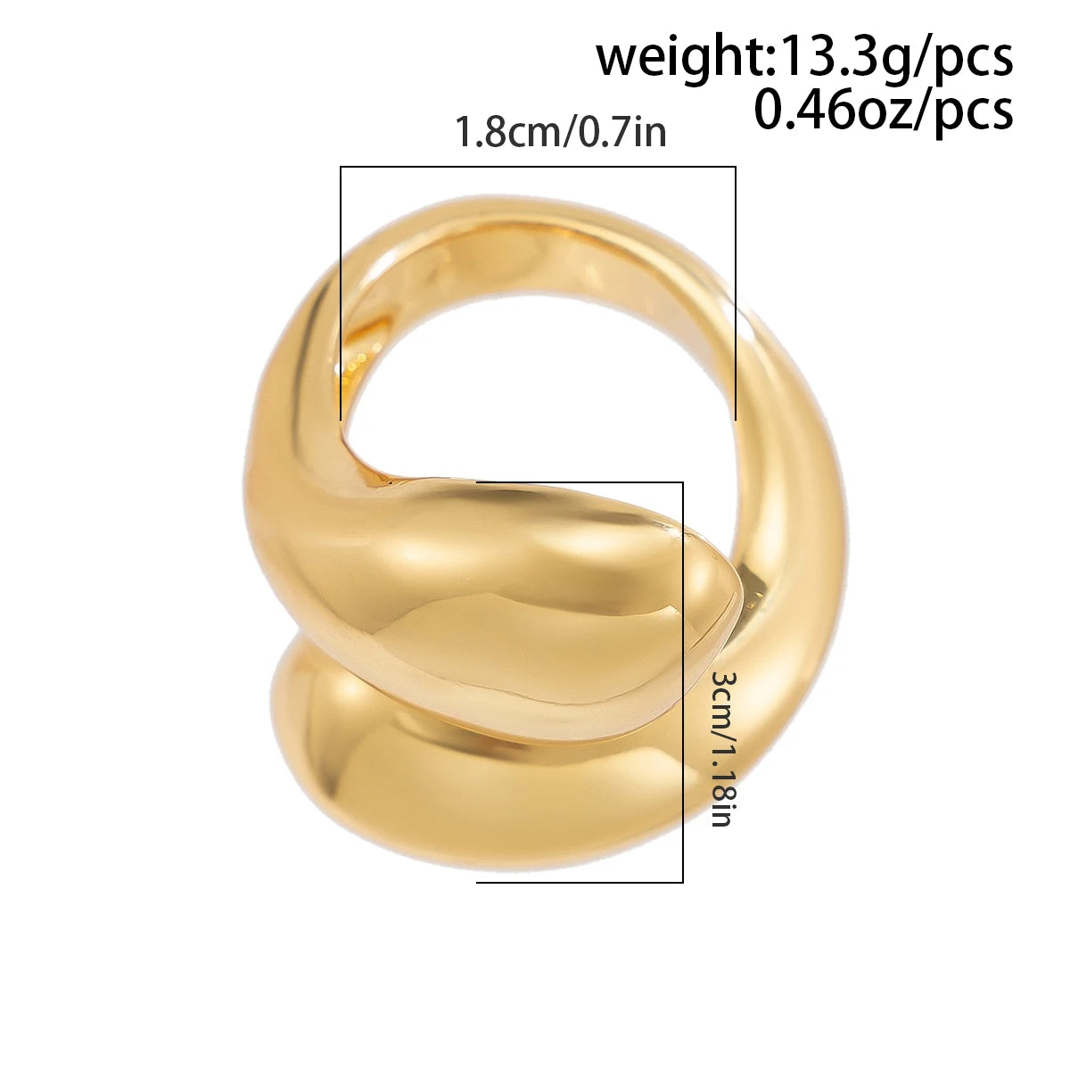 Exaggerated Punk Smooth Water Drop Snake Rings for Women Vintage Geometric Adjustable Open Finger Ring Couple Jewelry