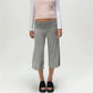 Fold Over Gaucho Pants for Women Flowy Wide Leg Yoga Capris Summer Casual Elastic Low Rise Cropped Palazzo Culottes