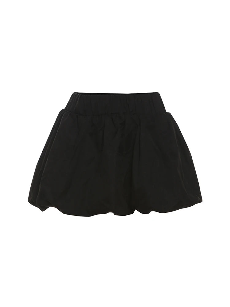 Women Summer Matching 2 Piece Set Y2K Mesh Jacquard Hipster Fashion Crop Tops+Puffy Skirt Matching Vacation Clubwear