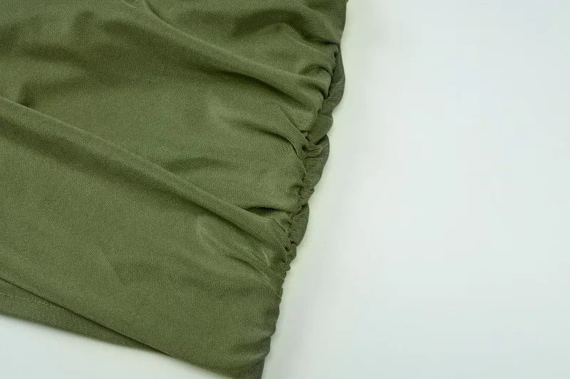 Halter Draped Mini Dress Green Black Club Outfits for Womens Sexy Dresses Birthday Party