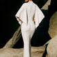 Sexy Batwing Sleeve Dress Women Fashion Classic Hollow Ruched Patchwork Peach Buttocks Elegant Evening Party Bodycon