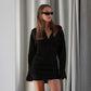 Long Sleeve Mini Shirt Dress Button Down Ruched 2026 Fall Dresses for Woman Elegant