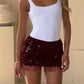 Tassels Sequins Mini Skirt Sexy Women Bodycon A-line Mini Skirt Summer Glitter Lady Party Club Dress Y2K Streetwear