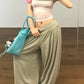 Simple Two Tops Women Mini Low-Neck Camisole+High Elasticity Solid Sexy Hottie Midnight Street Summer Classic Outfit