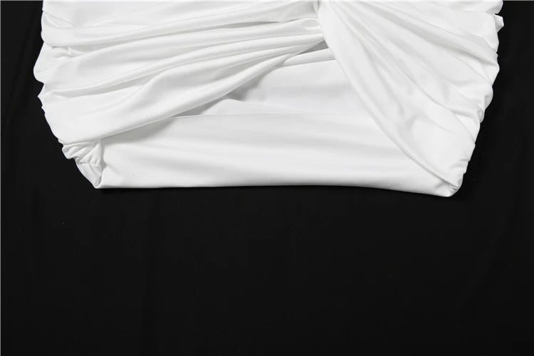 Sexy Diamonds Seashell Women 2 Piece Set Y2K Crew Neck Full Sleeve Bodysuits+Knot Cross Mini Skirts Matching Clubwear