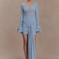 Slinky Lace Long Sleeve Sexy Mini Dress Women Elegant  Cut-out V Neck Backless Bodycon Club Party Dress Female Clothes