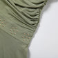 Sexy Backless Dress Women Hottie Halter Bandages Ruched Rivets Patchwork Sleeveless Trend Chic Party Street Bodycon