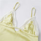 Women Satin Lace Trim Slip Nightgown Deep V Cutout Front Spaghetti Straps Open Back Mini Chemise Sexy Lingerie Dress