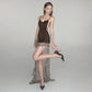 Leopard Print Elegant Party Dresses Sexy Open Back Sheer Ruffled Mesh Maxi Dress Fashion 2026 Woman