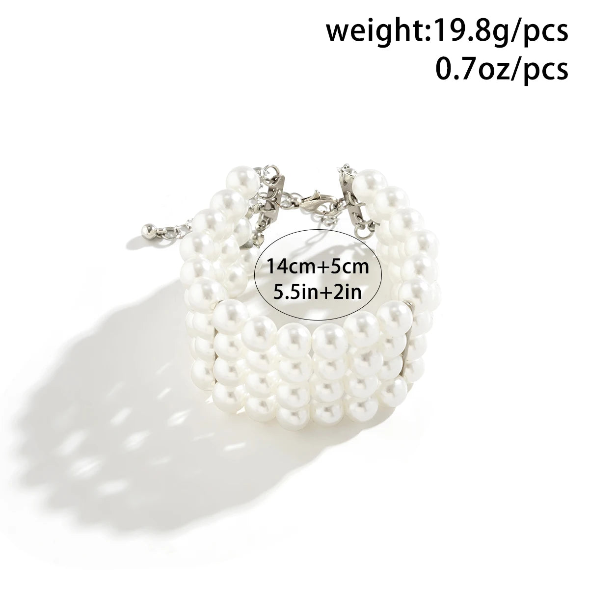 Multilayer White Imitation Pearl Chain Bracelet for Women Wedding Bridal Kpop Elegant Beaded Bracelets Hand Jewelry New