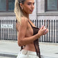 Lace Up Tassel Backless Crop Tops Streetwear Woman Clothing Sexy Summer Halter Top Club Wear
