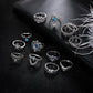 13Pcs/Set Vintage Carved Hollow Flower Crown Love Rings for Women Trendy Retro Exquisite Fringer Rings Party Jewelry Gift
