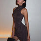 Draped Sleeveless Mini Dress Sexy Club Wear Summer Dresses Women Fashion Elegant Party Outfits