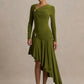 Irregular Long Sleeve Sexy Maxi Dress Women Gown Elegant Diagonal Collar Split Ruffle Ruched Club Party Long Dresses