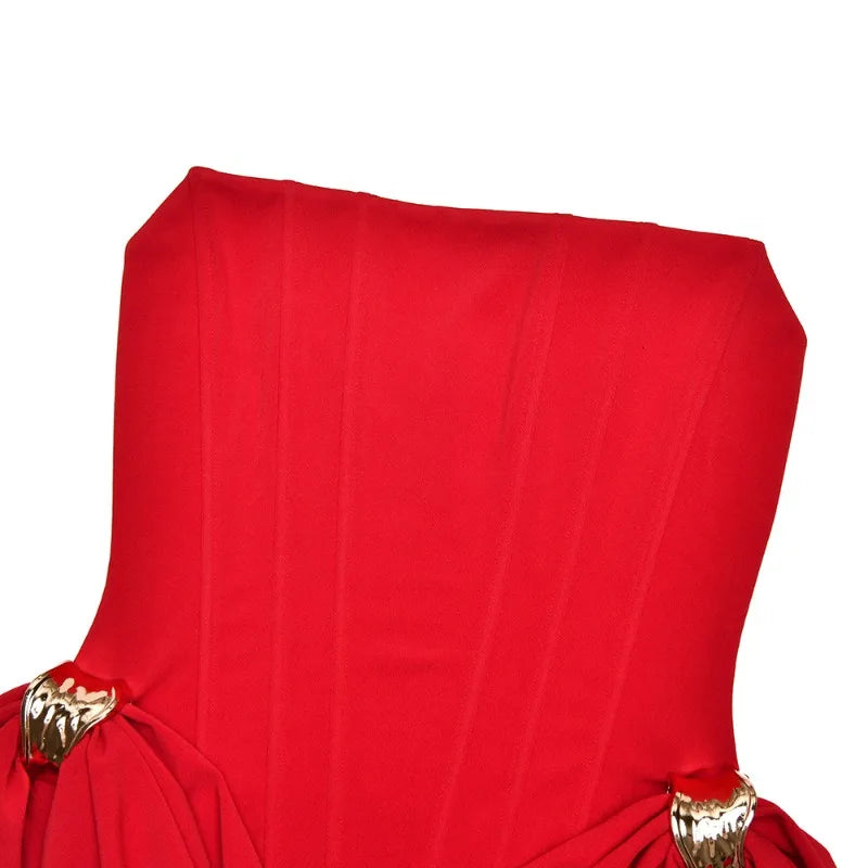Red Party Dresses Birthday Strapless Corset Mini Dress Sexy Outfits Women Luxury