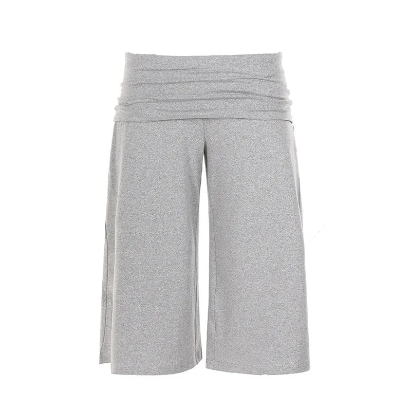 Casual Comfortable Crop Pants Woman Summer Trend Ruched Elastic Low-Waist Daily Simple Basic Fashion Style Classic Bottoms