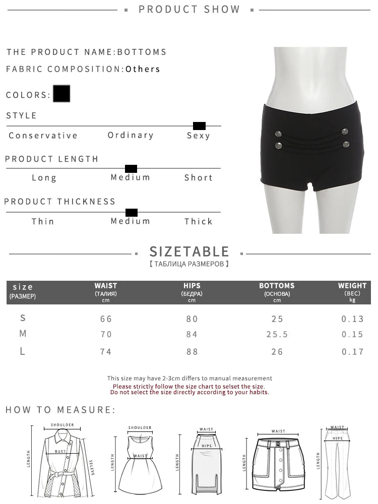 Sexy Fashion 2 Piece Set Woan Button Decoration Turtleneck Irregular Splits Hen Tops+Mini Shorts Classic Streetwear