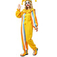 Adult Circus Clown Cosplay Costume Striped Long Sleeve Loose Jumpsuit Ruffled Collar Carnival Fancy Dress