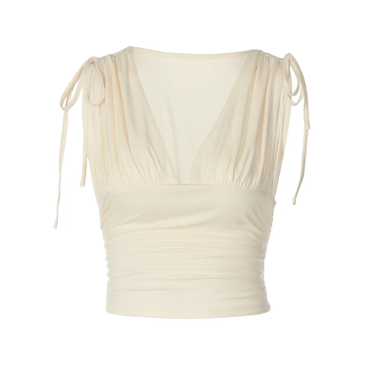 Lace Up Deep V Neck Sleeveless Crop Tops Summer 2026 Sexy Going Out Top Woman Clothes