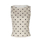 Fashion Polka Dot Print Tank Tops for Woman Clothing Crew Neck Sleeveless Top