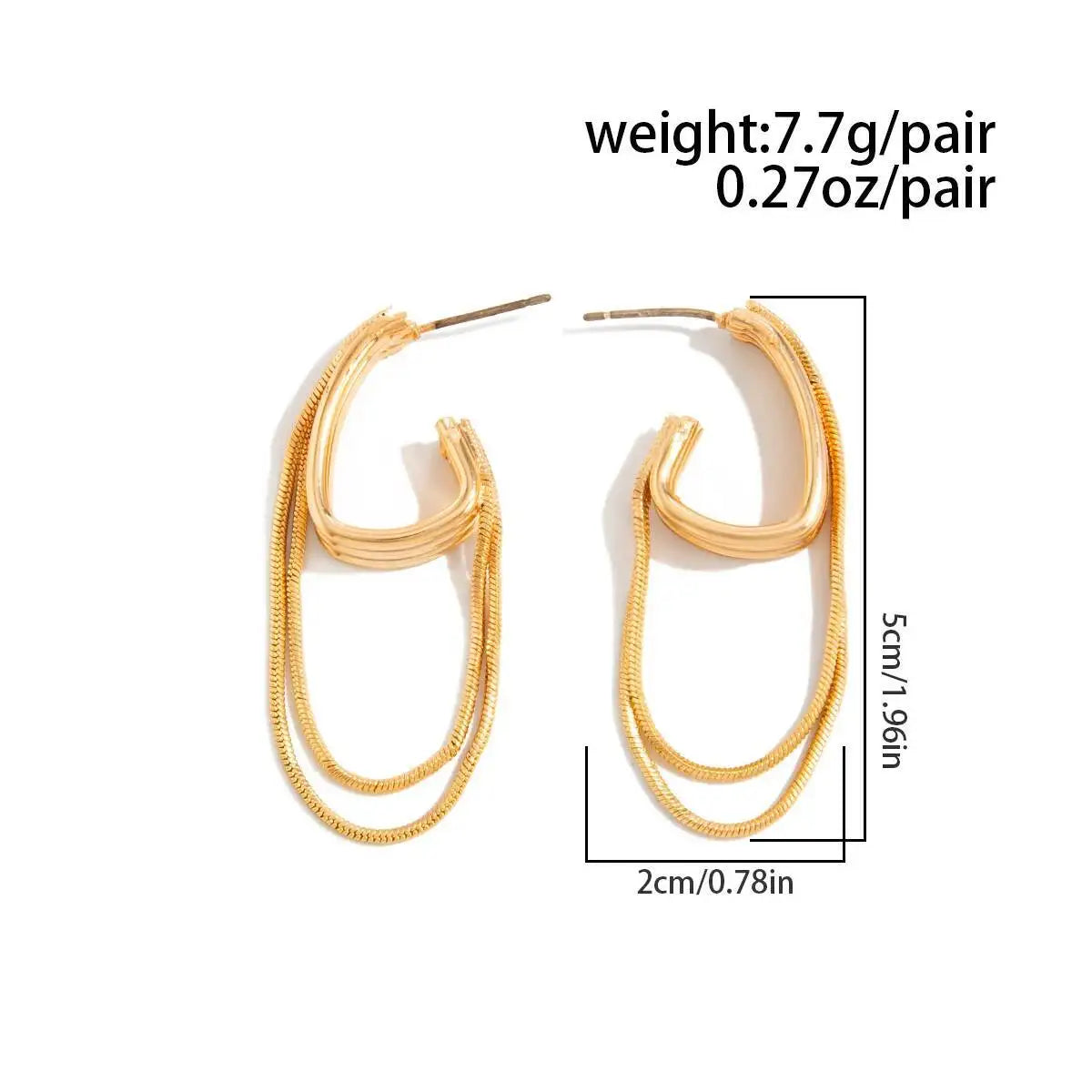 Classic Tassel Link Drop Earrings for Women Wedding Bridal Vintage Geometric Pierced Earrings New Year Festival Jewelry